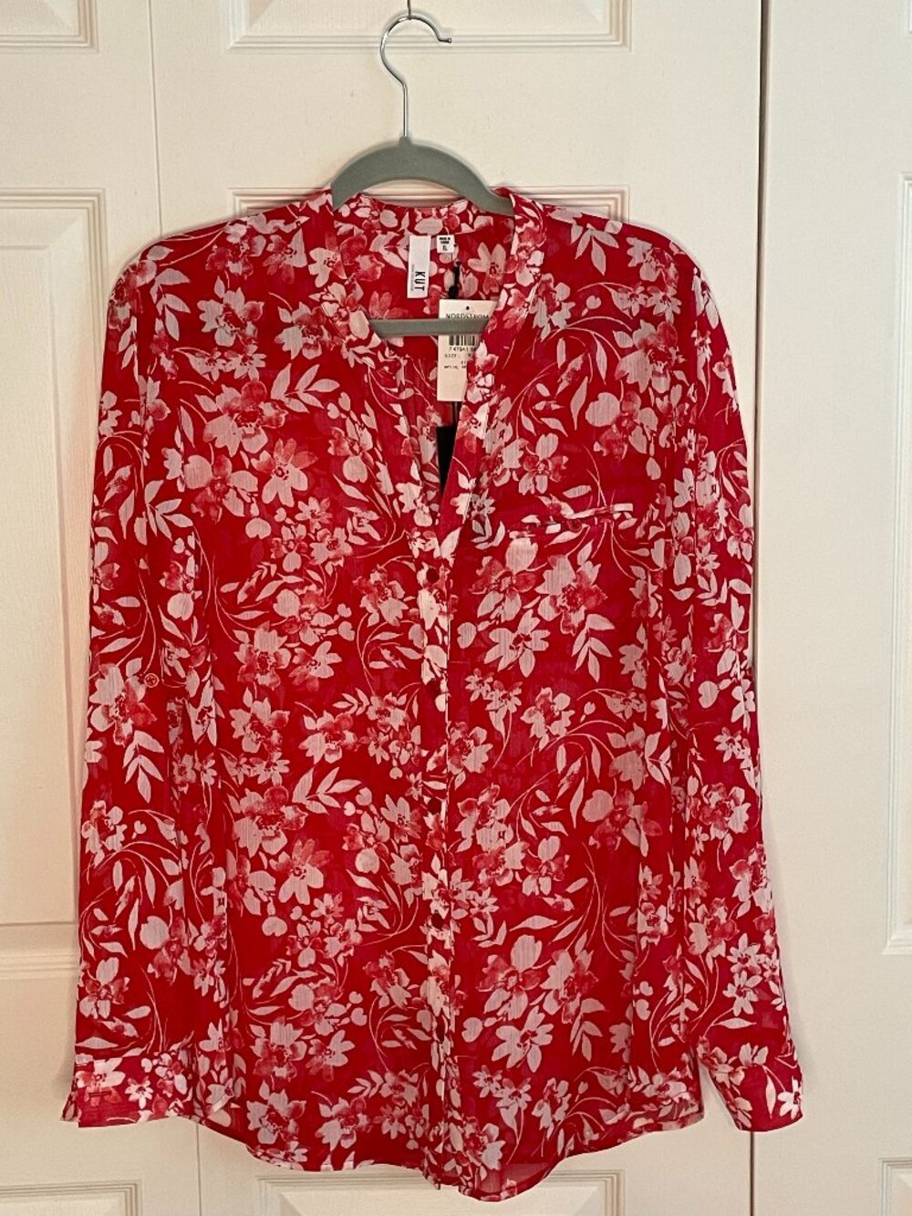 NWT KUT from The Kloth Chiffon Button-Up Shirt - XL